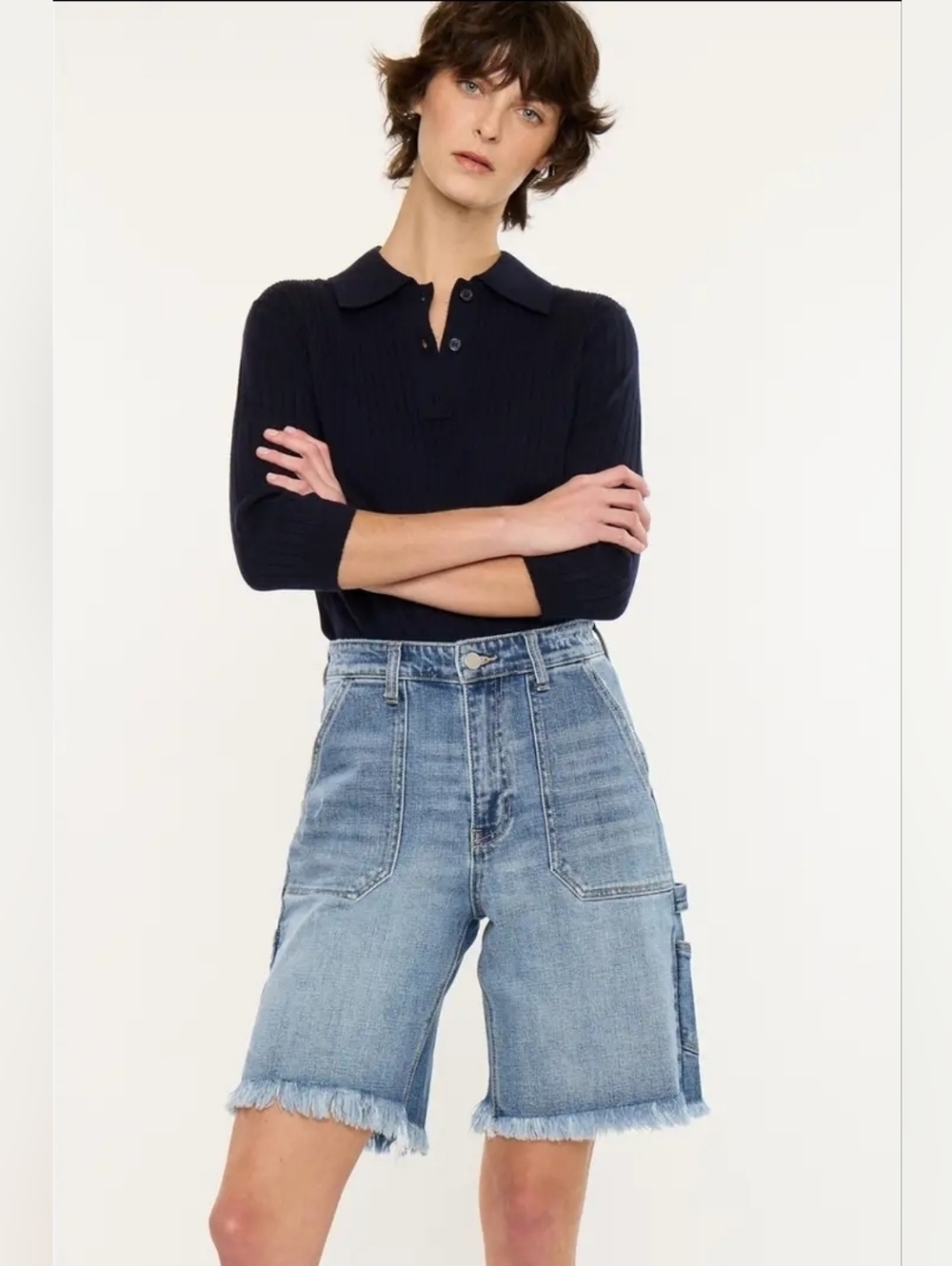 90’S Boyfriend Denim Bermuda SHORTS
